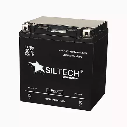 SILTECH VRLA1230 12V30Аh (YB30L-BS) (о.п.) SILTECH VRLA1230 12V30Аh (YB30L-BS) (о.п.)